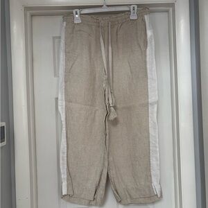 J.Crew wide leg linen crop pants